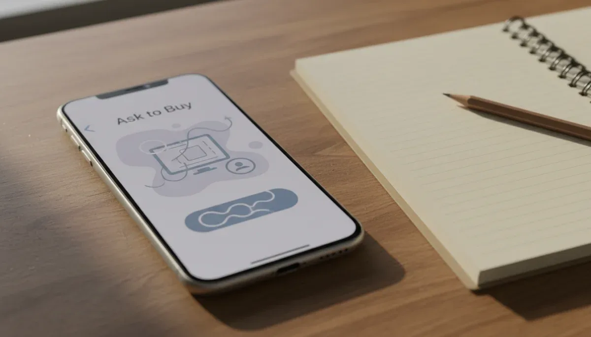 Apple Ask to Buy notification prompt displayed on an iPhone screen