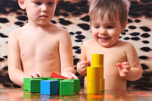 A close-up shot featuring a child happily playing with a set of wooden building blocks. The blocks are brightly colored with non-toxic stains and are designed with smooth, rounded edges for safety. The background is a soft, natural setting, suggesting an eco-friendly home environment.