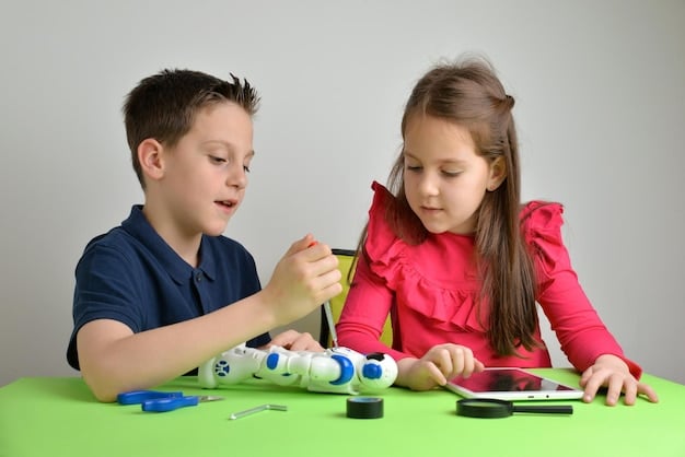 A child playing with a STEM-focused toy, such as a robotics kit. The image should convey the fun and engaging aspects of learning through play.