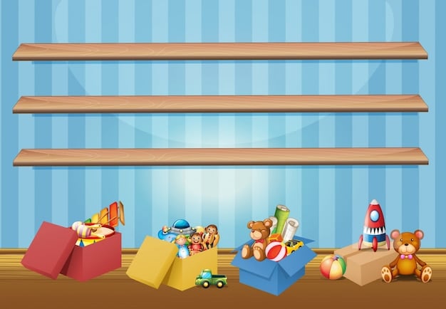 An image of a cluttered toy store shelf with many empty spaces, representing the frustration of not being able to find popular seasonal toys during peak season.