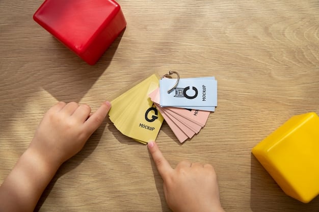 A close-up shot of a toy label displaying safety warnings and age recommendations, with a parent's hand pointing to the cautionary text.