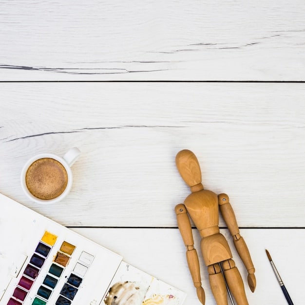 A high-angle shot of a toy designer's workbench, cluttered with various tools, sketches, and prototypes. The scene captures the creative process involved in designing unique toys, with a focus on detail and craftsmanship. The color palette is warm and inviting, emphasizing the human element of toy design.