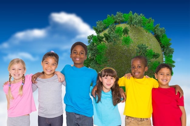 A bright, colorful image of children of diverse backgrounds playing with a variety of eco-friendly wooden toys and STEM-focused building blocks. The image conveys a sense of learning, creativity, and inclusivity.