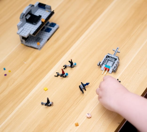 A bird's-eye view of a child working on an electronic circuit board game. The board is colorful and filled with various electronic components. The child is carefully connecting wires and resistors, with a focused expression. The surrounding area is neat with no distractions.