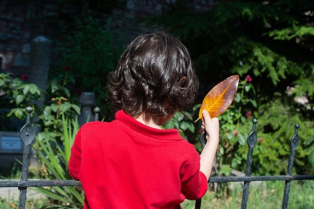 A child wearing a khaki vest and hat, holding a net, and looking intently at a butterfly in a garden. The background shows various plants and flowers, creating a sense of adventure and exploration.