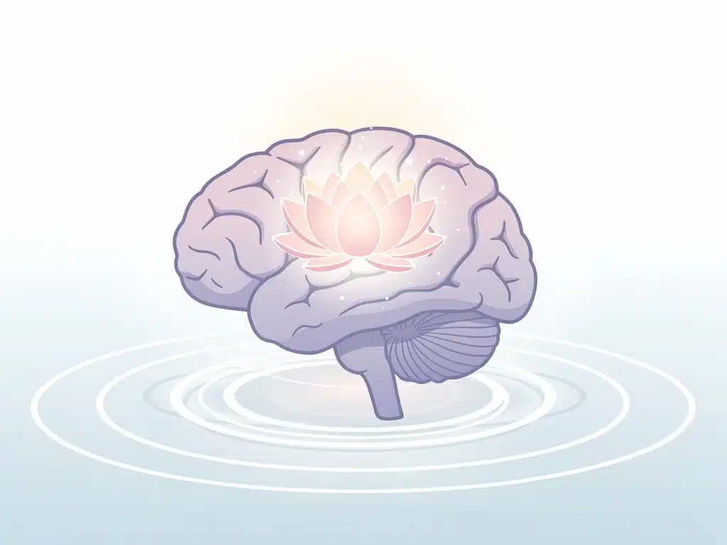 Illustration of a calm mind with peaceful elements