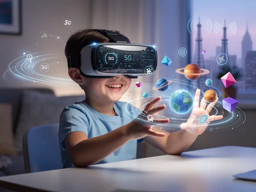 Child learning with 5G-powered virtual reality education