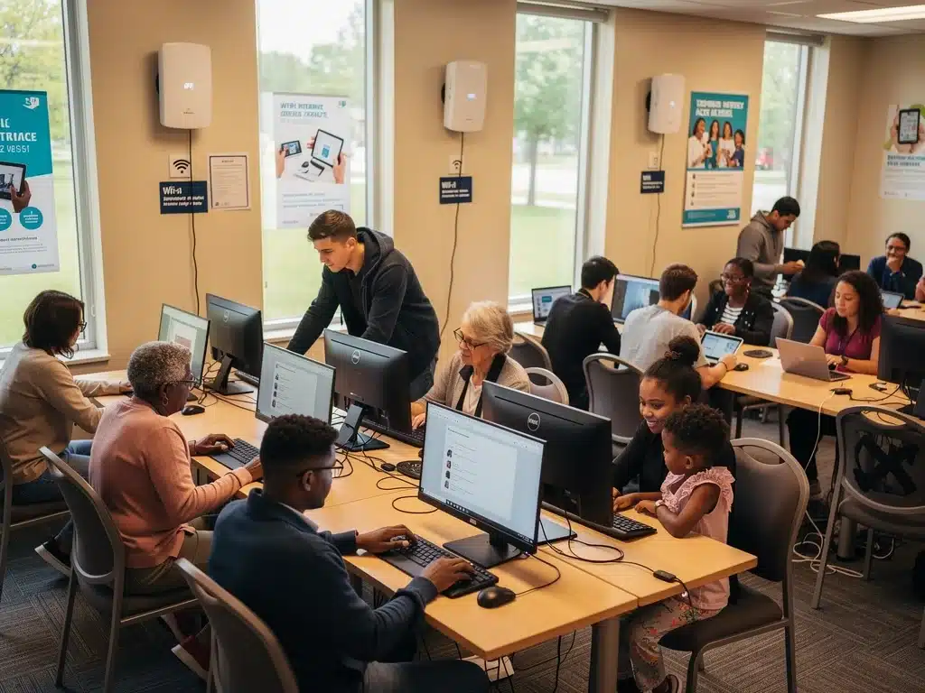 Community center offering free internet and computer access.