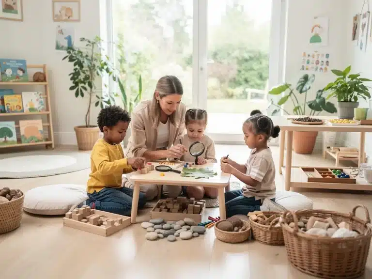 Children learning in a conscious early education classroom