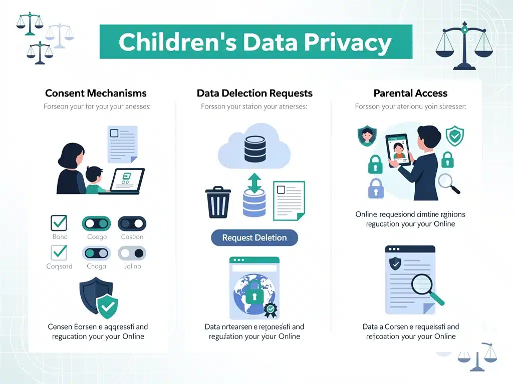 Infographic on children's data privacy regulation components