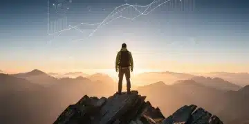 Sunrise on mountain peak, symbolizing emotional resilience and strength.