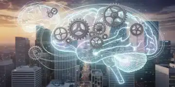 Conceptual image of ethical AI principles guiding technological progress in the United States by 2026.