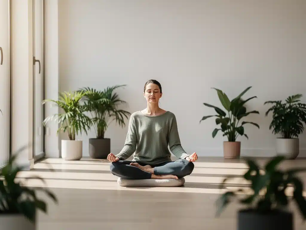 Person meditating calmly to reduce stress and enhance focus.