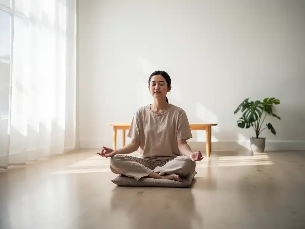 Person practicing mindfulness meditation for mental peace