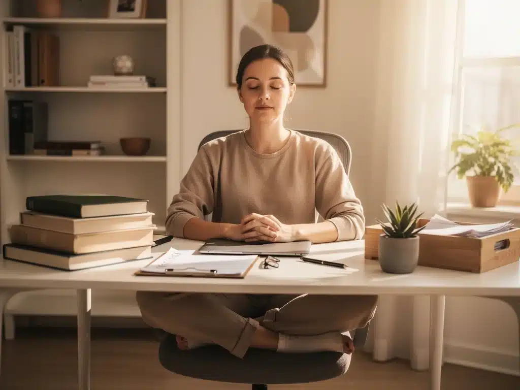 Person practicing mindfulness and self-compassion to counter procrastination