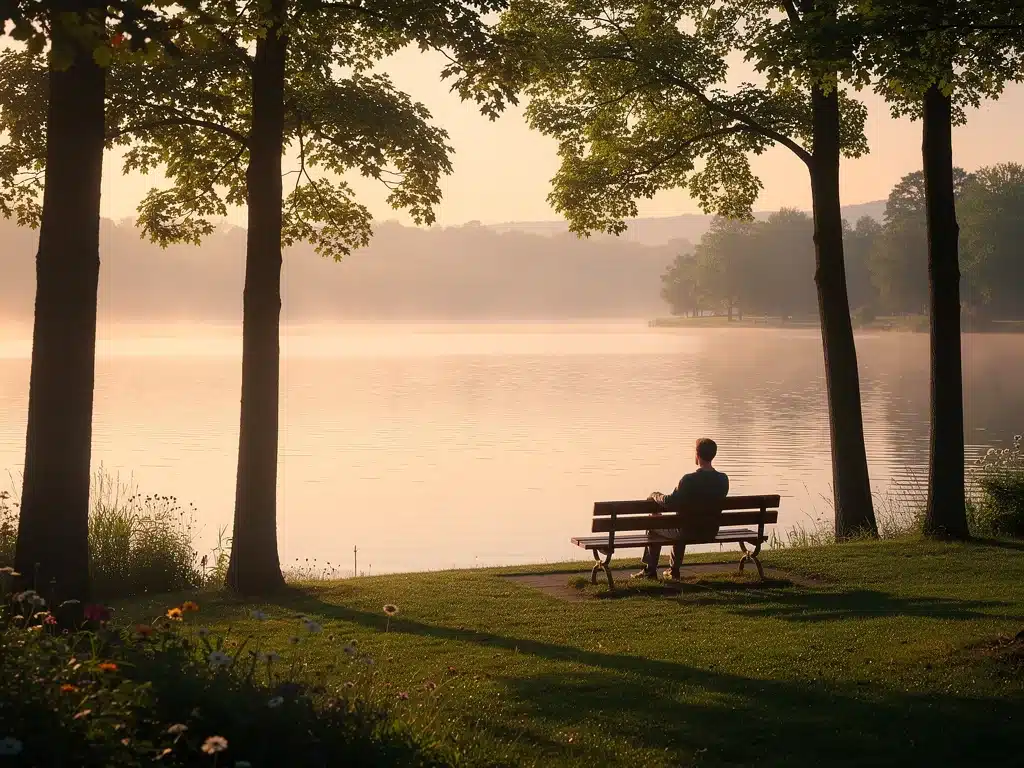 Person reflecting in nature, seeking clarity