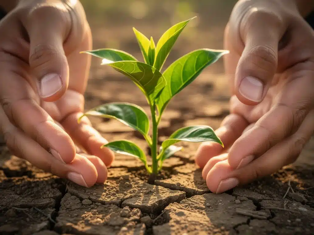 Symbolic image of a plant growing, representing personal growth and resilience