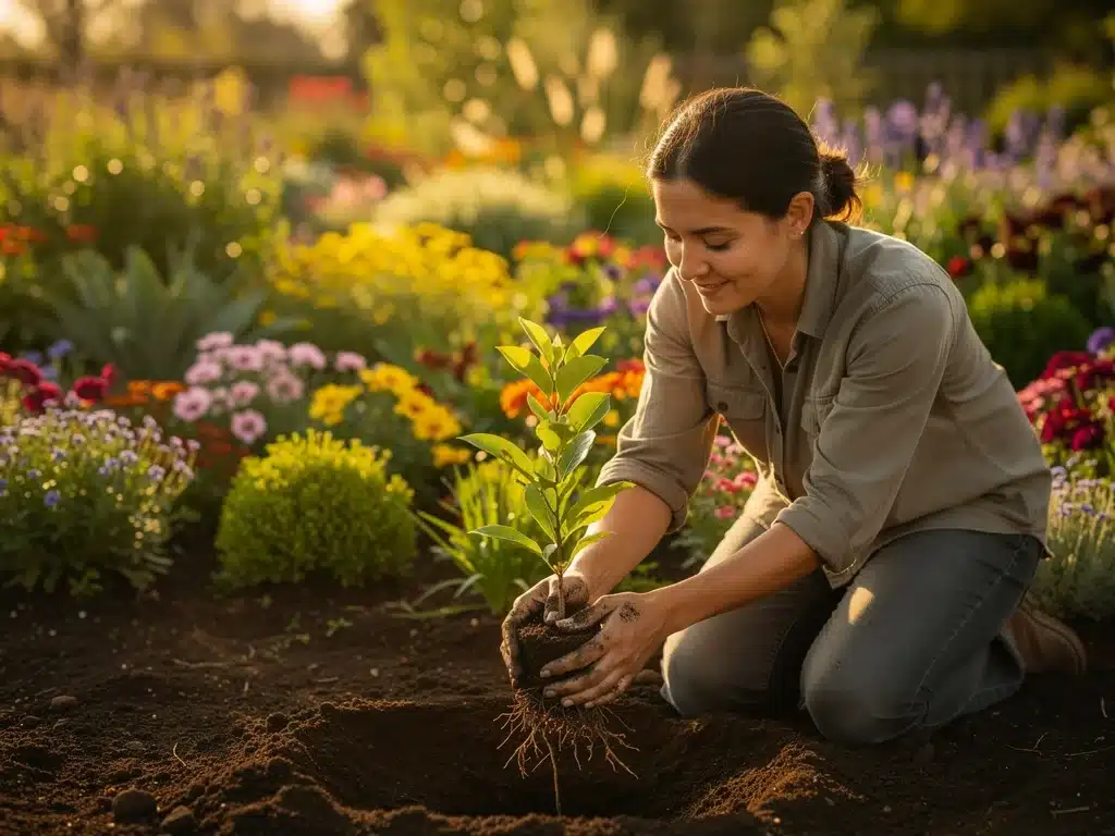 Person planting a tree, symbolizing action and positive impact