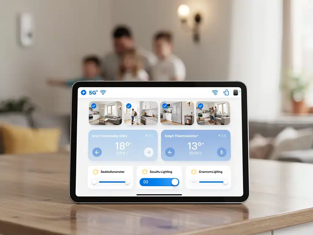 Smart home management via 5G network on a tablet