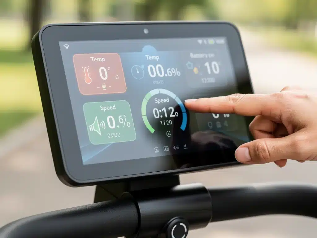 Smart stroller control panel with interactive display
