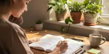 Woman planning her day for effective time management and personal well-being